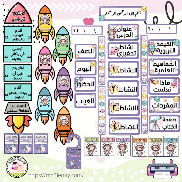 حقيبة العلوم (الفضاء)-بنات-منتج مطبوع