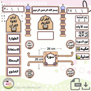 بطاقات القرآن الكريم نموذج(١)-منتج رقمي