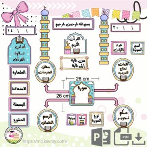 بطاقات التربية الاسلامية والقرآن الكريم (ملون)-منتج رقمي